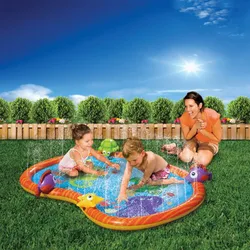 Water Mat PVC Outdoor Beach Play Game Inflatable Hand-eye Backyard Children Baby Spray Water Cushion Mat Toys Gifts Supplies