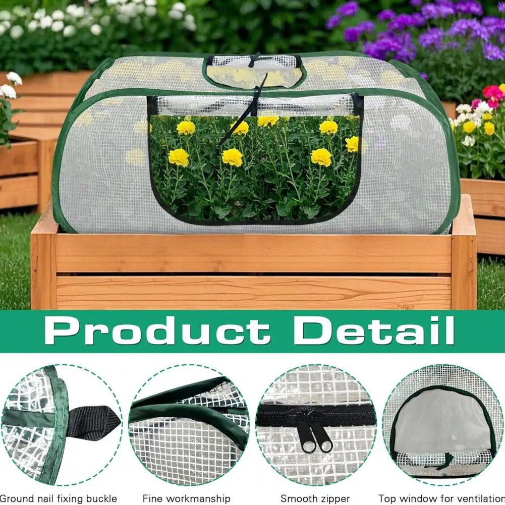 Plant Greenhouse with Sturdy Frame Mesh Plant Protector Cage Pop-up Mesh Plant Greenhouse for Raised for Seedlings for Garden