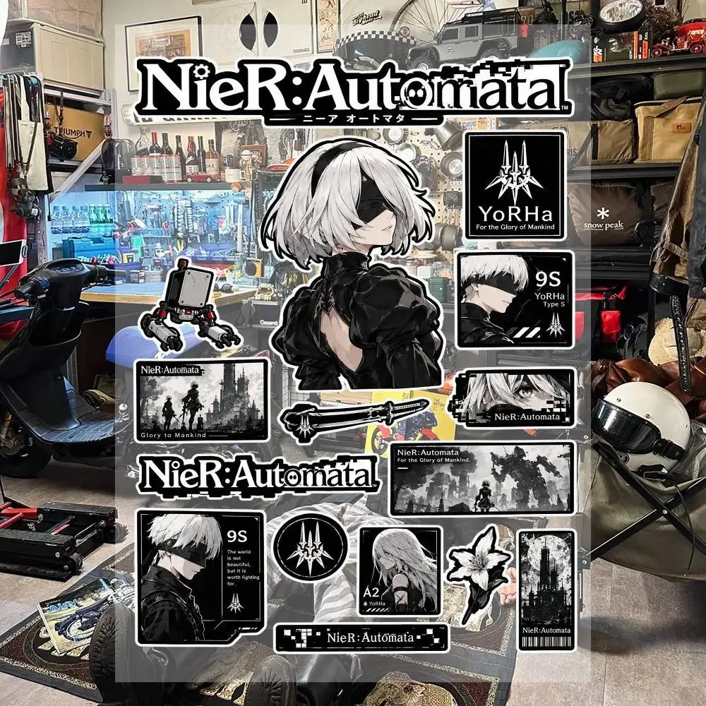 Nies-R Auttomm-atta Character Stickers Set Waterproof Vinyl Decals For Laptop Phone Case Water Bottle Helmet Skateboard Notebook