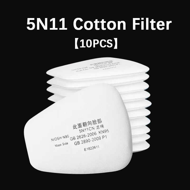 10pcs】 5N11 Pre-Filter Replaceable Cotton Filter Dust Particle Filter for 6200 Dust Mask Chemical Respirator