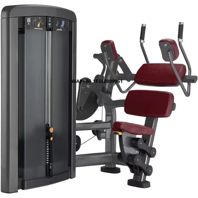 Steel Commercial Seated Abdominal Crunch Machine with Arms Training 80kg Weight Stack-Gym Fitness Equipment