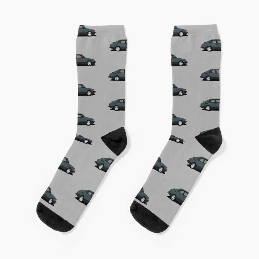 

Saab 900 Turbo Aero - blue-grey - illustration Socks fashionable snow short Soccer Mens Socks Women's