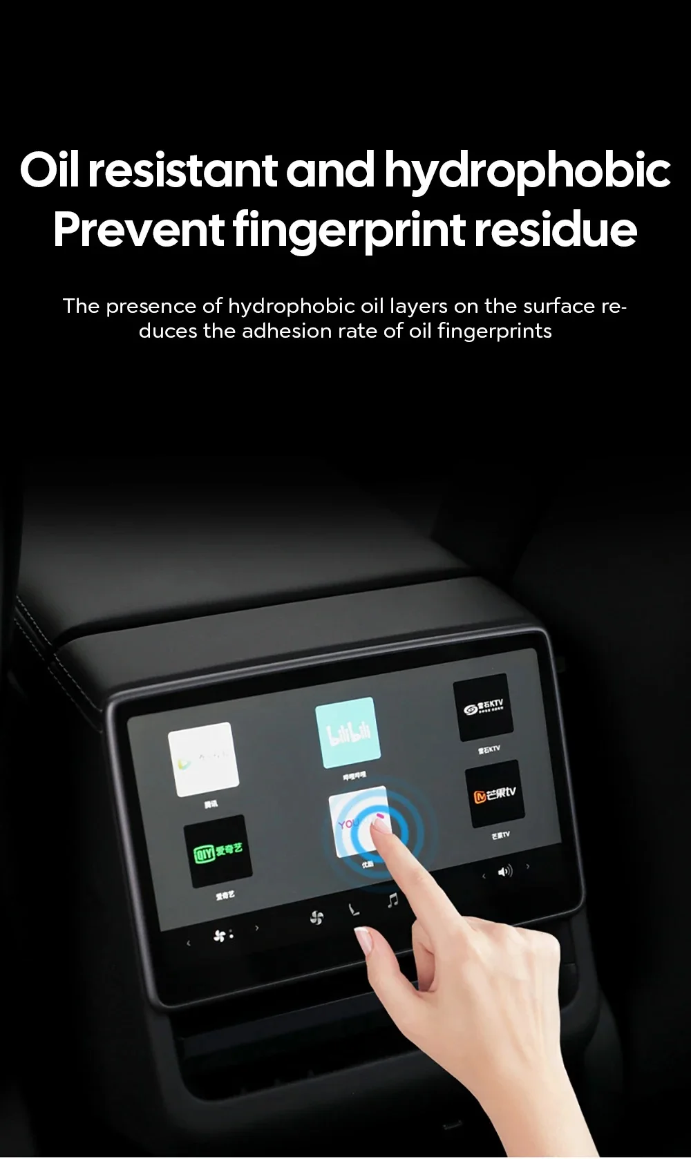 2er-Set Displayschutzfolien für vorne und hinten, passend für Tesla Model Y L 6-Sitzer Juniper Launch 2026, 16 Zoll, aus gehärtetem Glas – Detail 6
