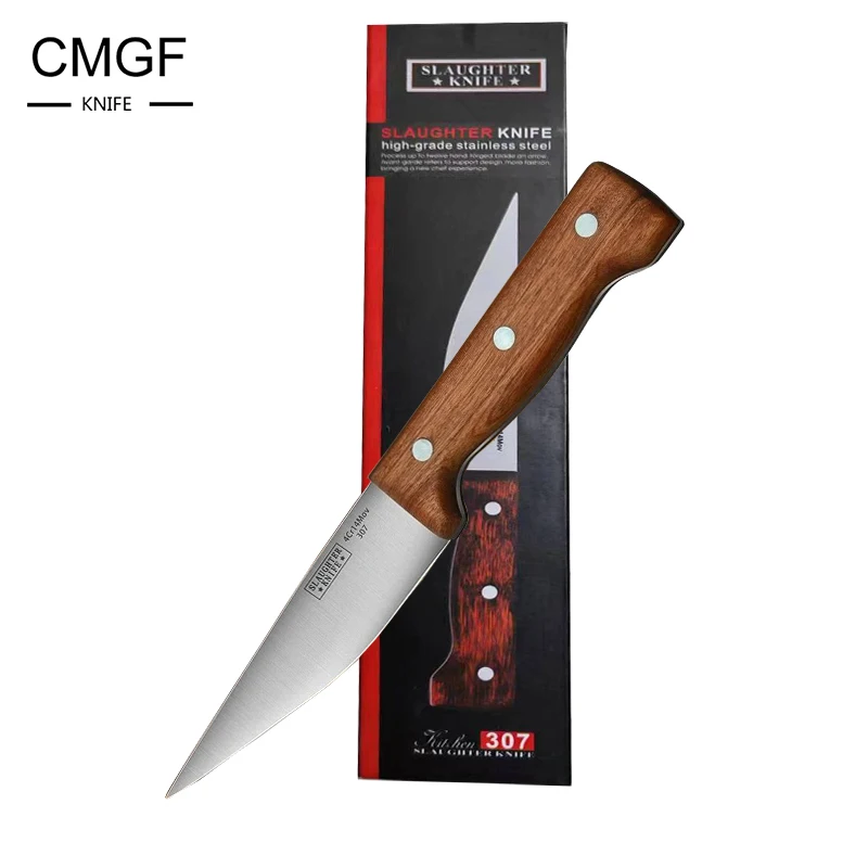 CMGF-Faca de aço inoxidável desosso, Meat Cleaver, Sharp porco e carne dividindo faca, punho de madeira maciça, comercial