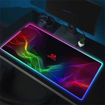 Redragon Laptop Accessories Gaming RGB Mouse Pad Deskmat Keyboard Mat Gamer Laptops LED Mousepad Desk Protector Anime Mouse Mats Mats