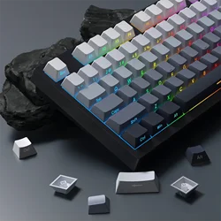 Side Print Shine Through Keycap Set 133 Keys Cherry Profile Double Shot PBT Keycaps for MX Switch Mechanical Gaming Keyboard