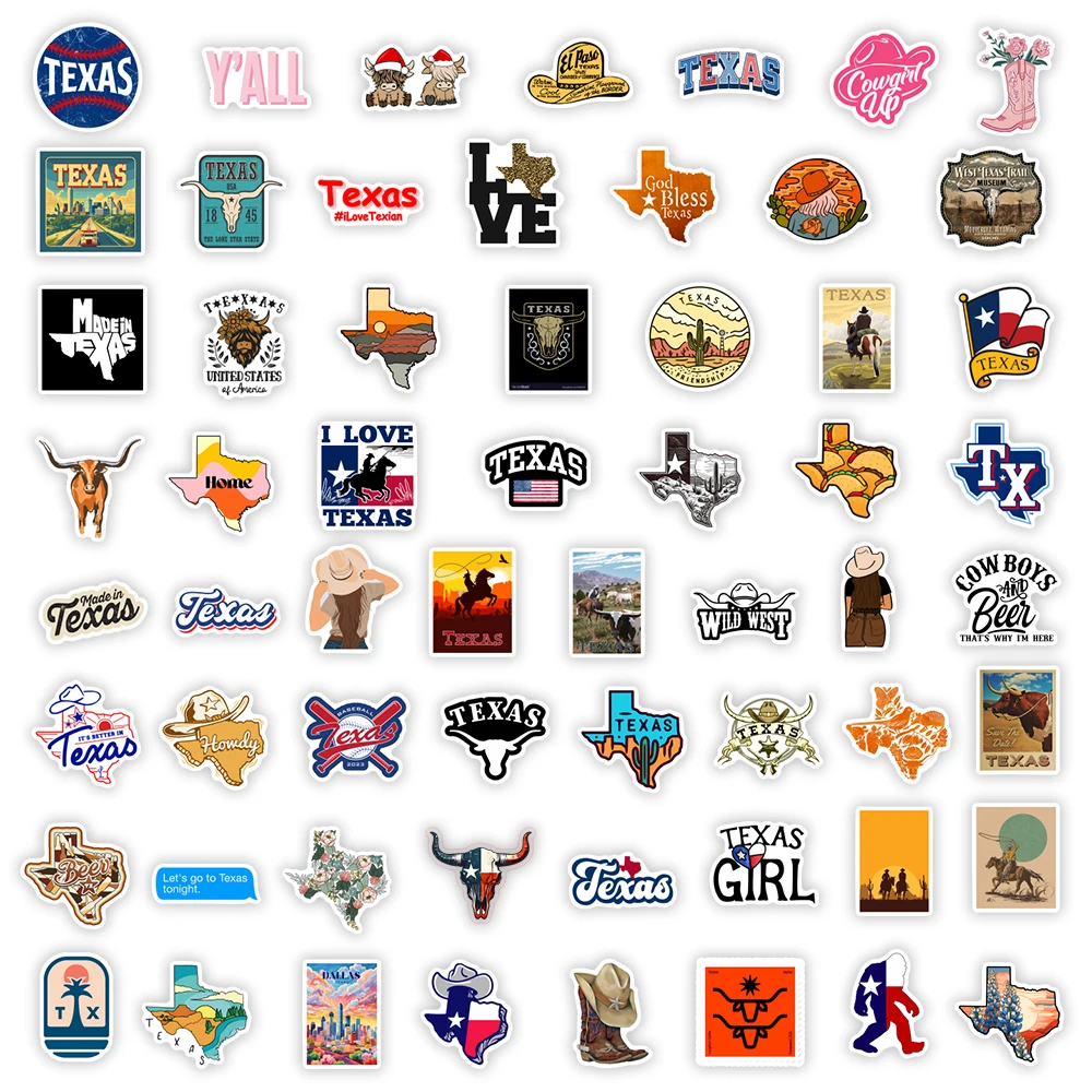 Texas State Logo Stickers Art Design Clipart DIY Gift Toys Decal for Laptop Scrapbook Phone Decorative Luggage Bottle Waterproof