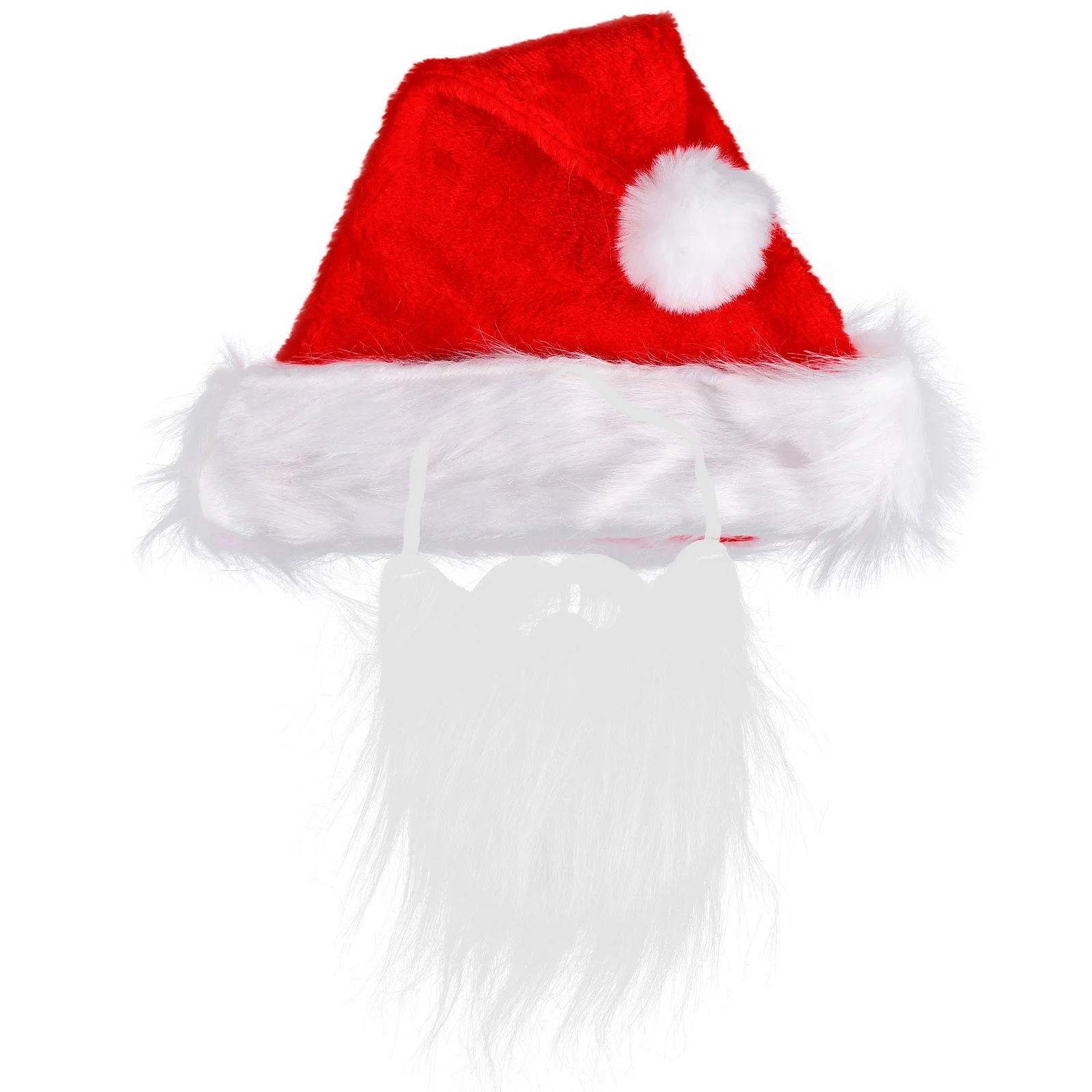 

1 set White Beard Red Hat Adult Christmas Party Favors Claus Cosplay Props Stage Performance Costume Accessories Reusable Safe