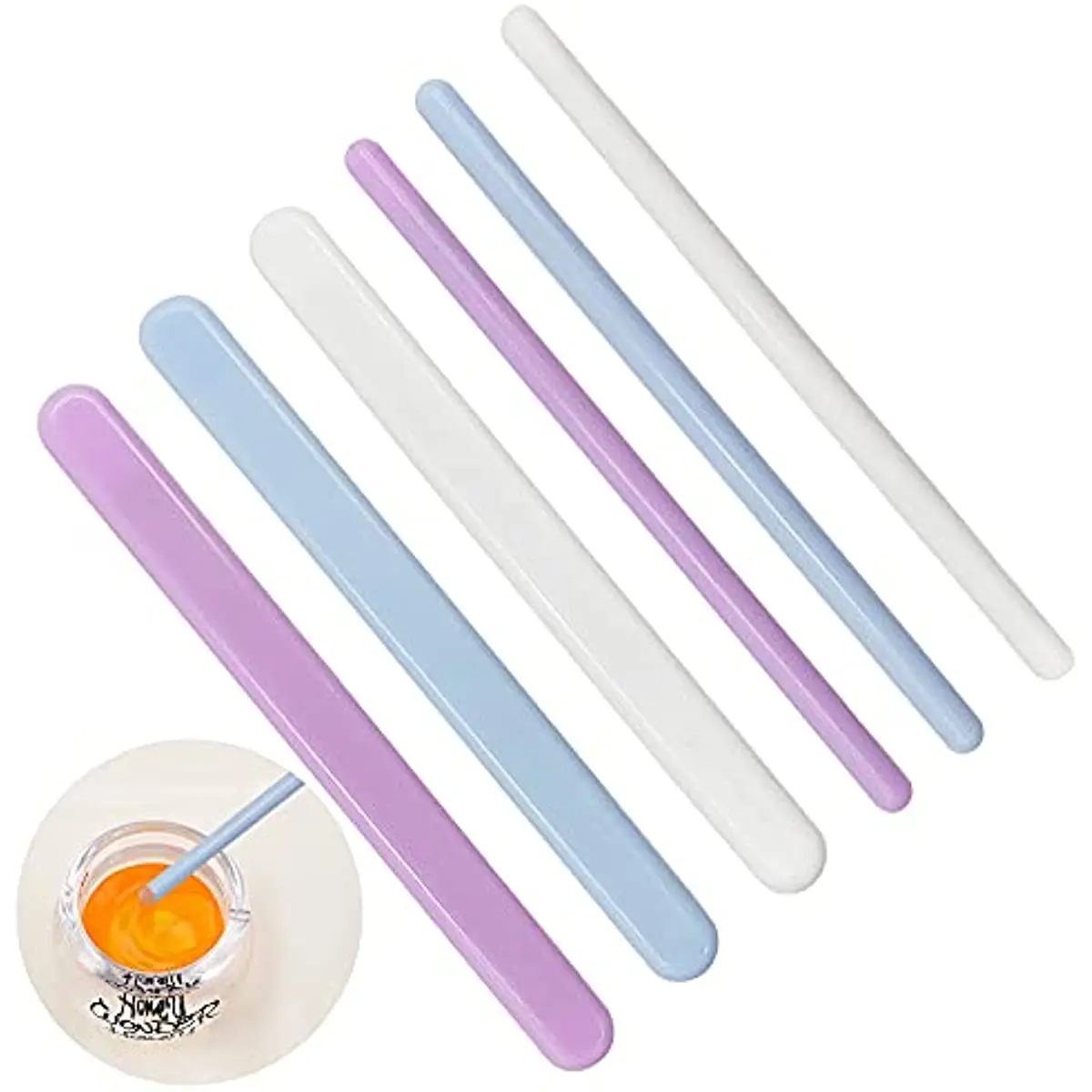 3pcs DIY Silicone Mirror Stirring Rod Resin Dripping Tool Material Round Flat Stirring Rod