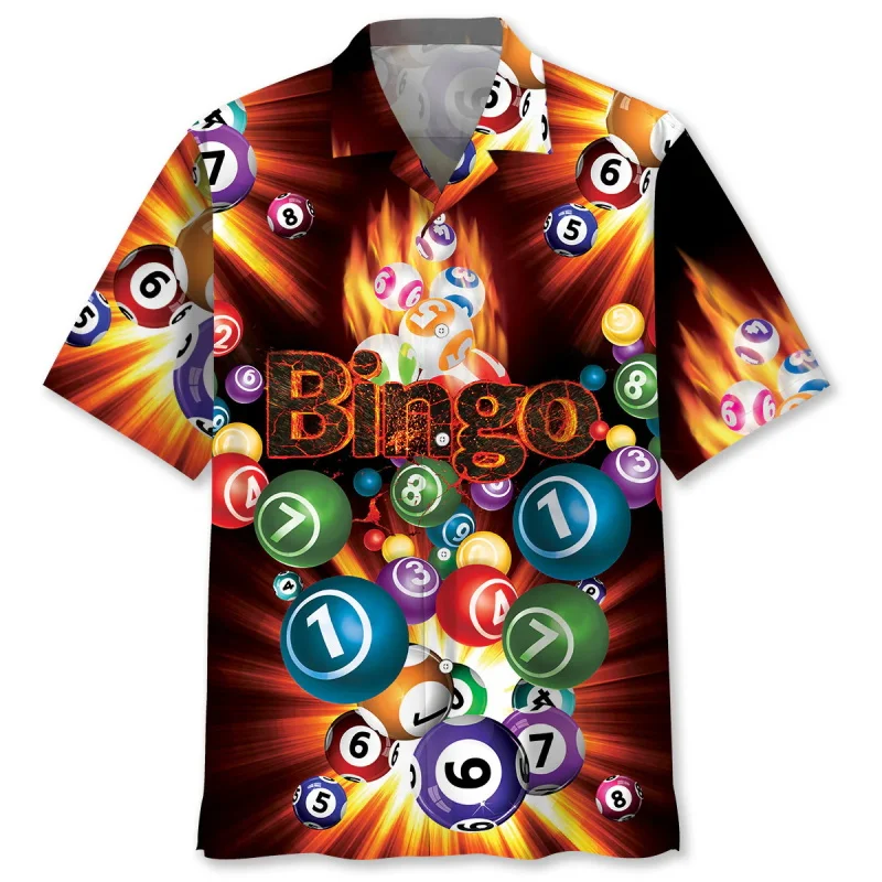 Full Print Mens Retro Bingo Game Hawaiian Shirt New In Summer Short Sleeve Button Up Beach Blouse Casual Men's Aloha Shirt Tops