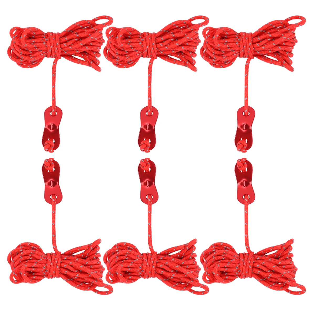

6pcs 4m Tent Reflective Ropes Nylon Camping Cord Guy Line Rope Safe Outdoor Accessories Abrasion Resistant