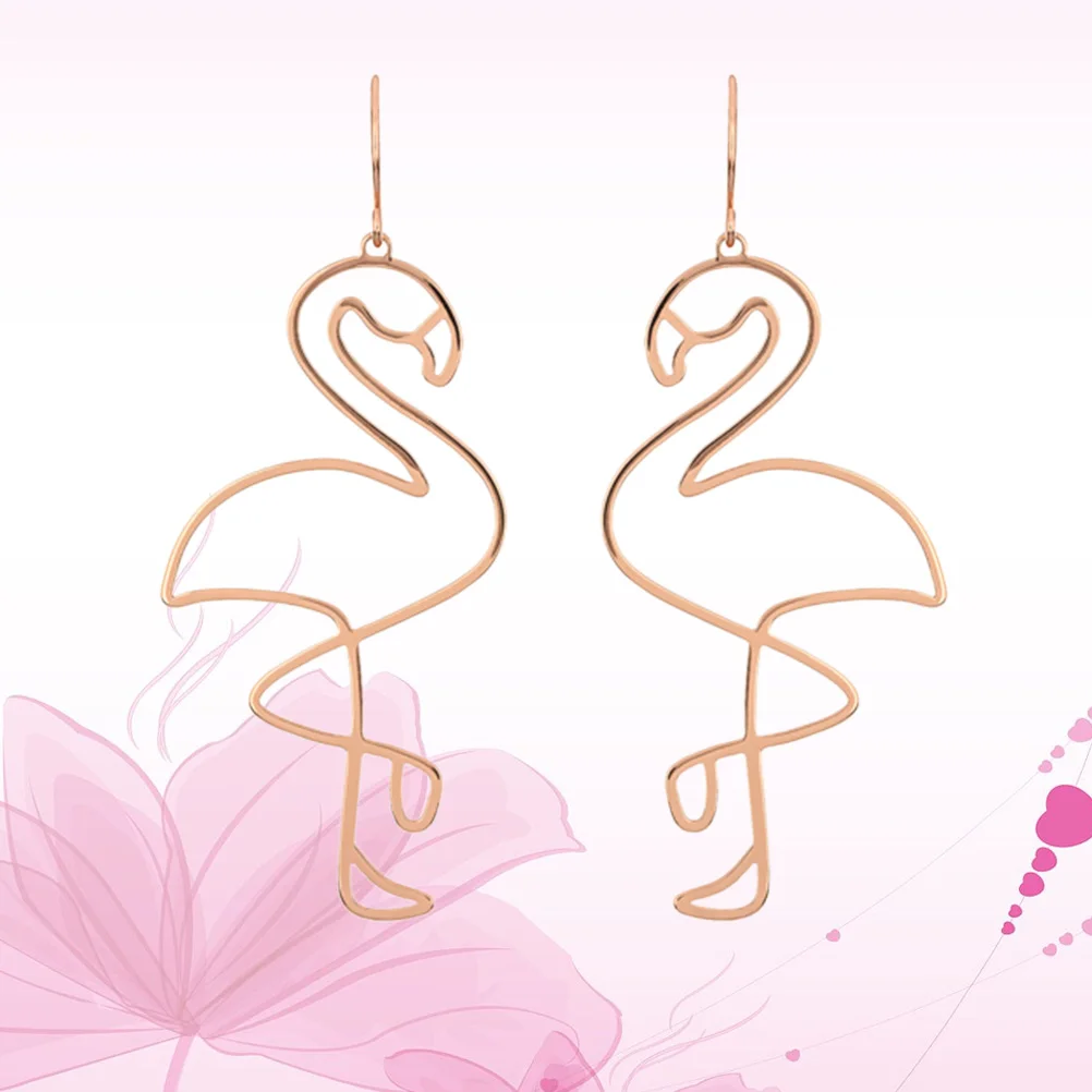 

Irregular Flamingo for Women Girls Hollow Lightweight Hollow Flamingo Earrings Jewelry Accessories Geometric Dangle