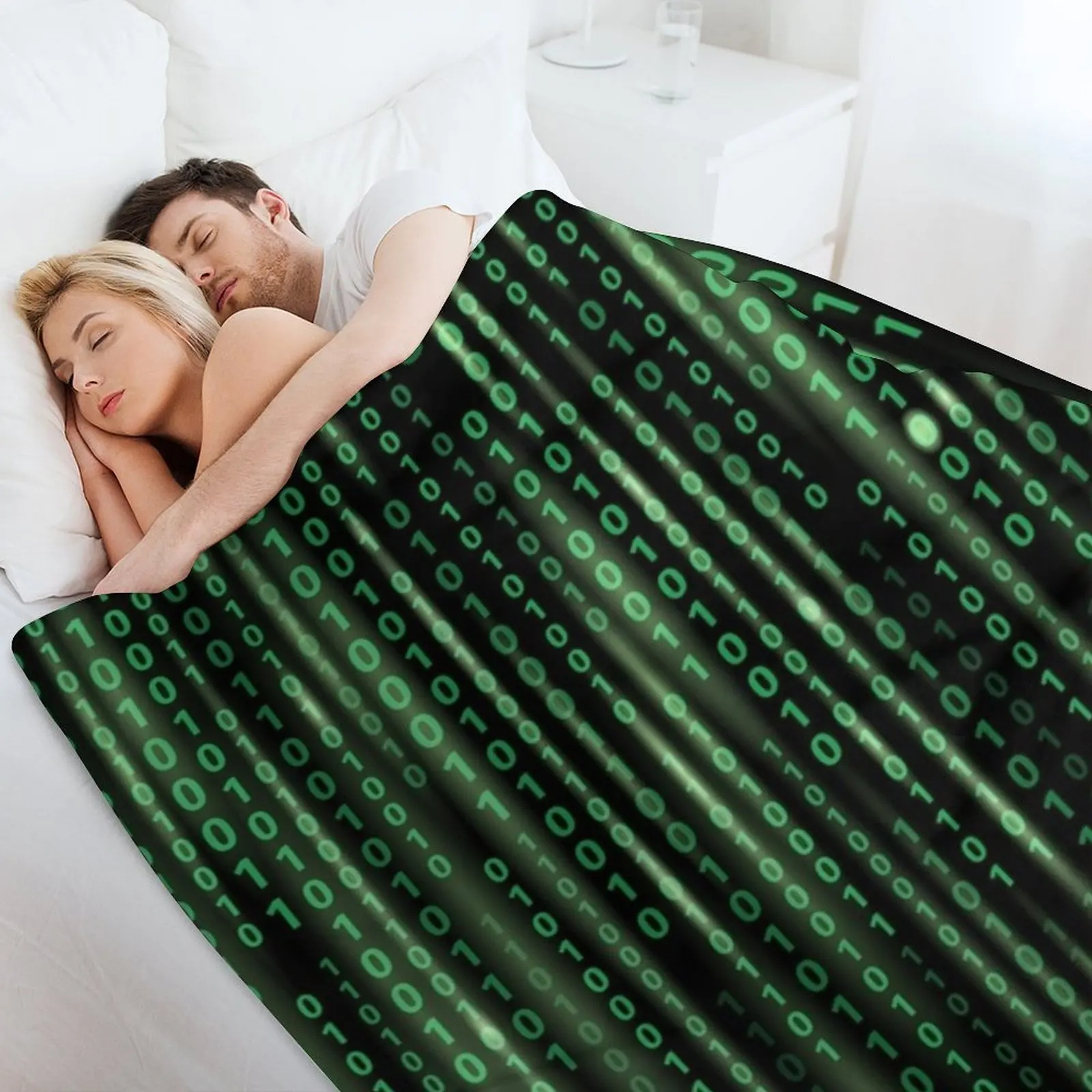 رمز ثنائي خلفية رمز مصفوفة رمي بطانية السرير المألوف لطيف منقوشة الزخارف أغطية السرير البطانيات #4