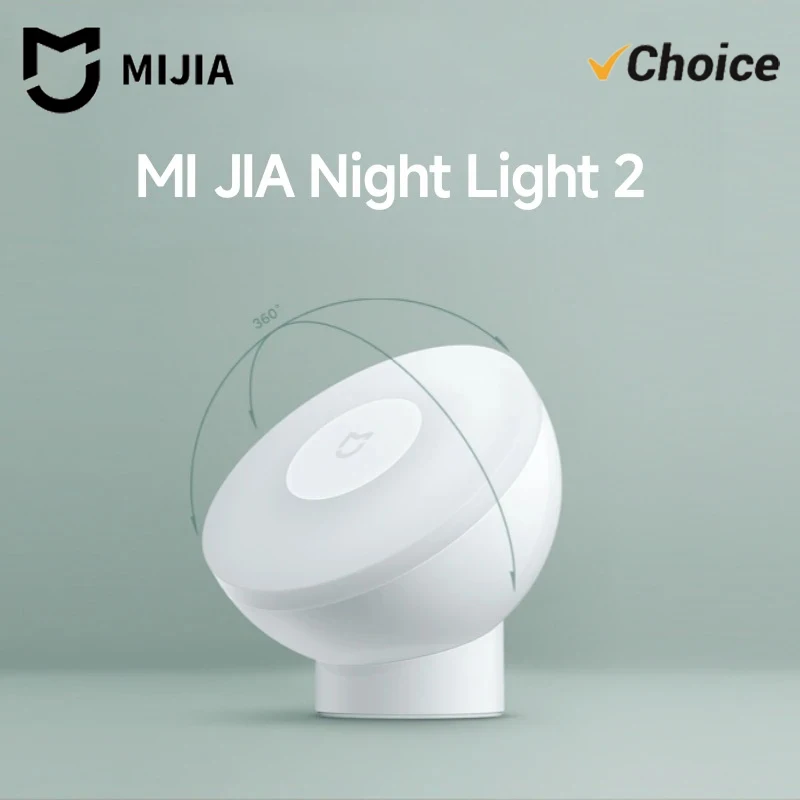 Original New MIJIA Led Induction Night Light 2 Lamp Adjustable Brightness Infrared Smart Human Body Sensor with Magnetic Base