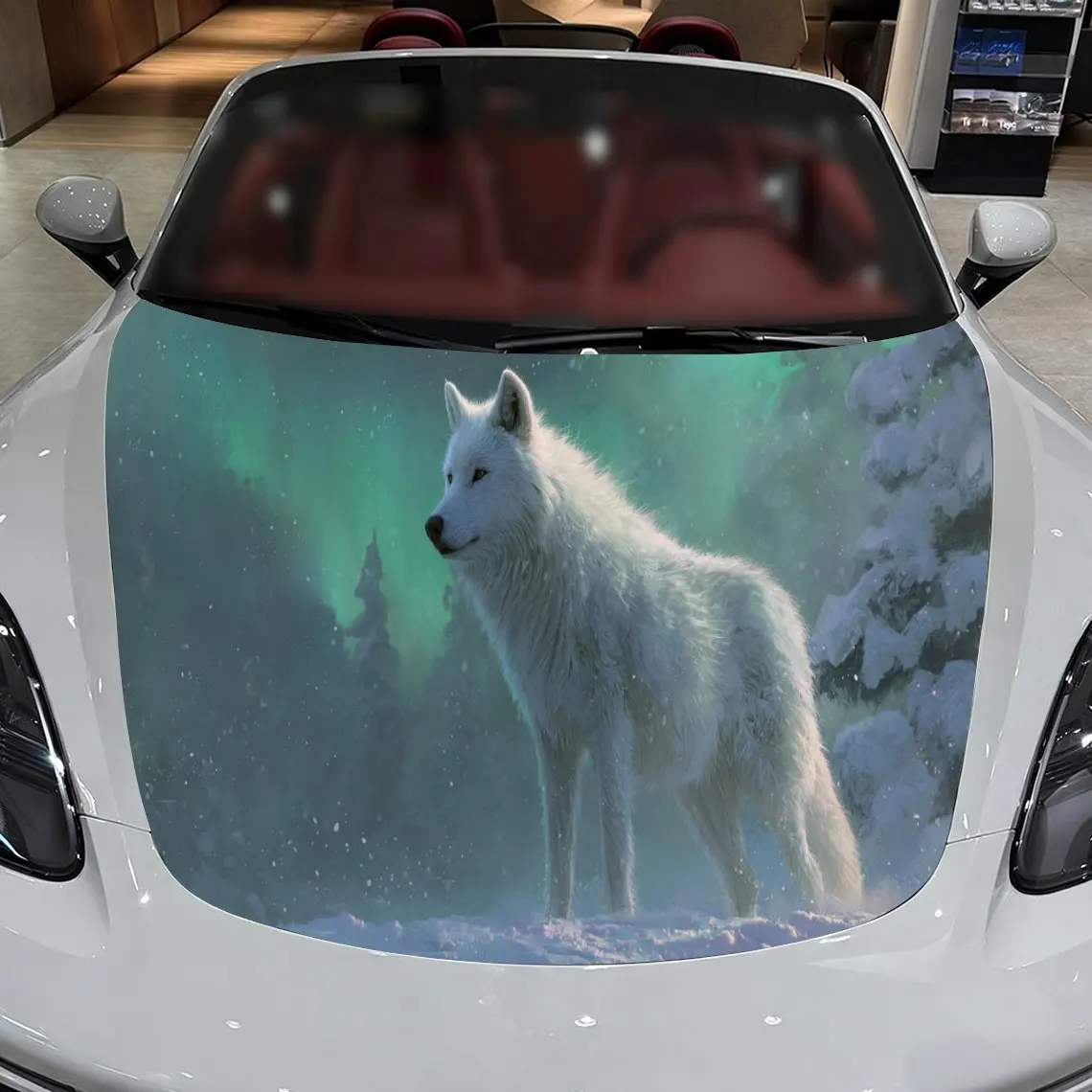 

Наклейки на капот автомобиля Majestic Snow White Wolf — самоклеящаяся, водонепроницаемая и прочная виниловая пленка, украшение и защита вашего автомобиля — T