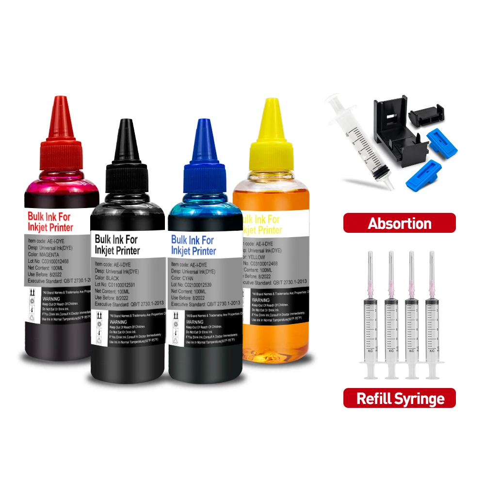 

Cartridge Refill Dye Ink kit For HP 305 303 302 ink cartridges CISS Compatible For HP Canon Epson OfficeJet Printer