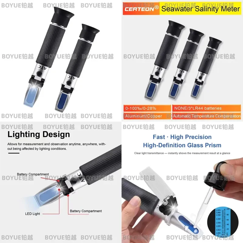 for Portable Digital Salinity Meter for Seawater and Coral Tanks Handheld Tester to Accurately Measure Salinity