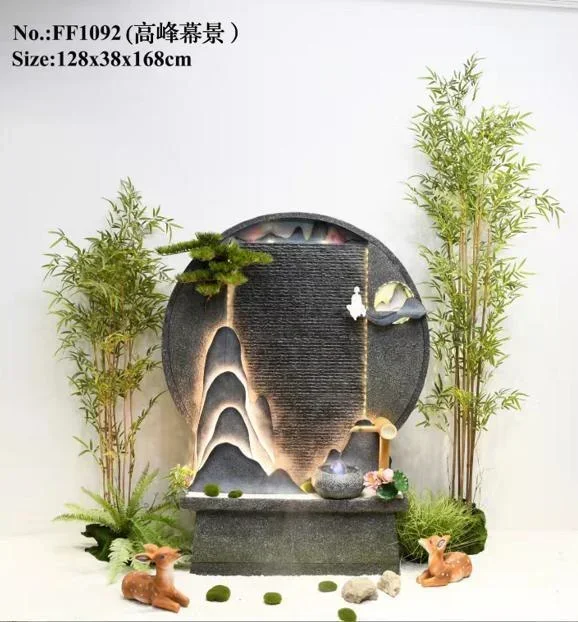 b11-Zen Buddha statue ornament club hotel lobby circulating water fountain landscape decoration