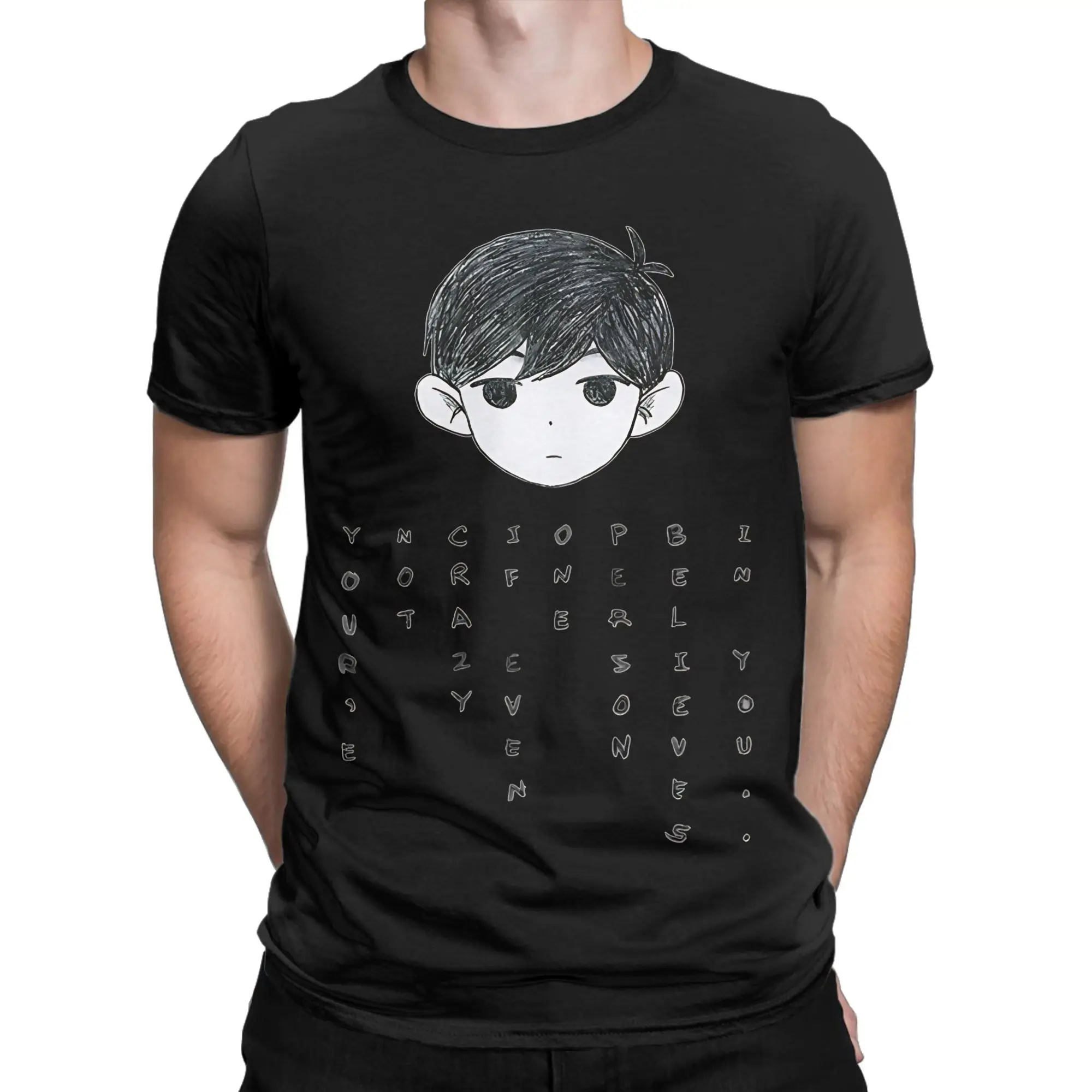 OMORI No estás loco si incluso una sola persona cree en ti, divertida camiseta 100% de algodón, camisetas Omori para hombres