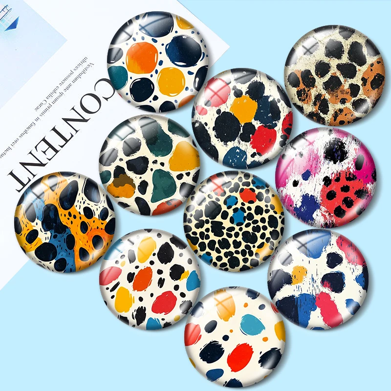 Watercolor Leopard  12/18/20/25mm glass cabochon  bracelet pendant rings for jewelry demo earrings back Making findings