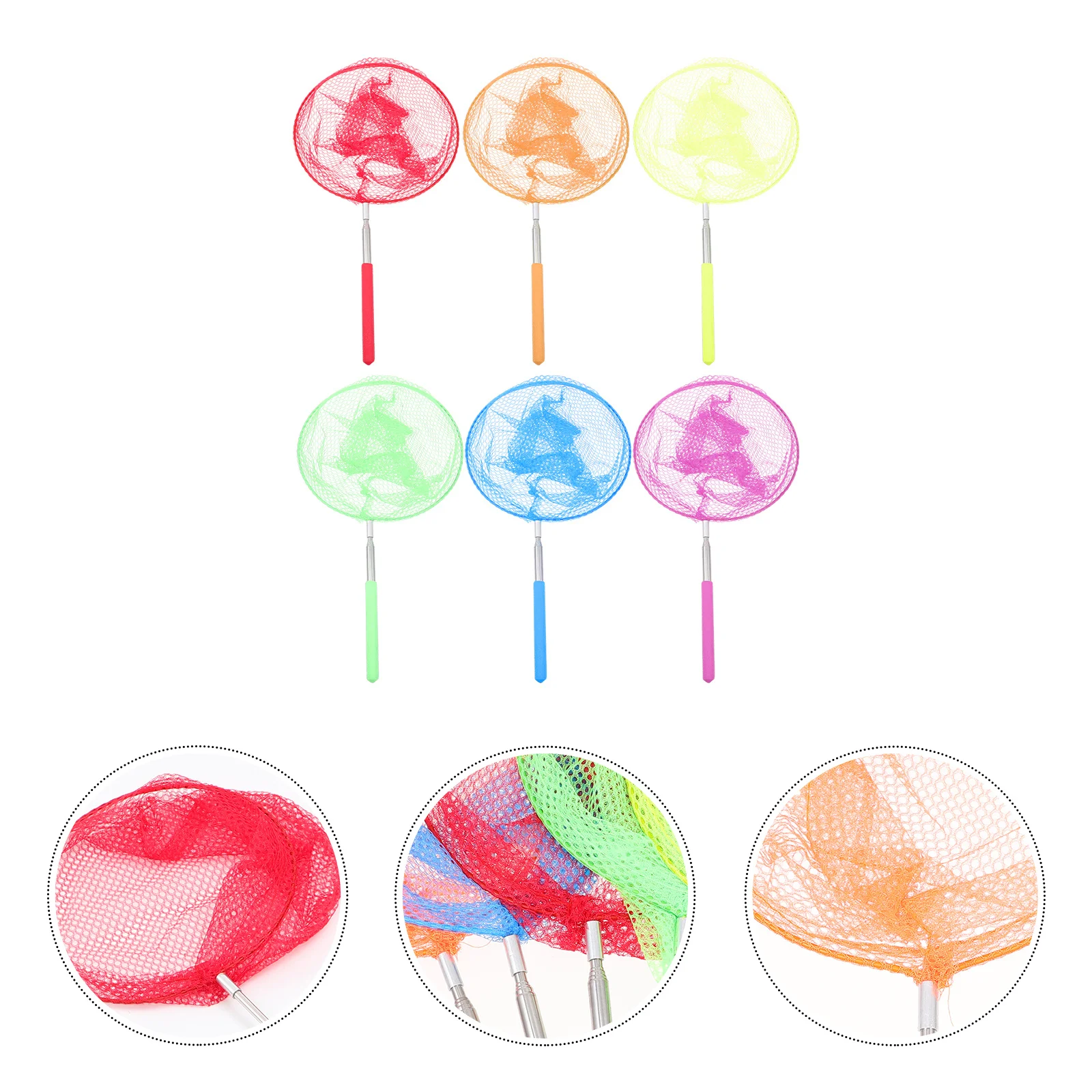 6 stuks vangnetten draagbare telescopische insectenvanger kit voor kinderen buiten vlinders libellen visnet lichtgewicht