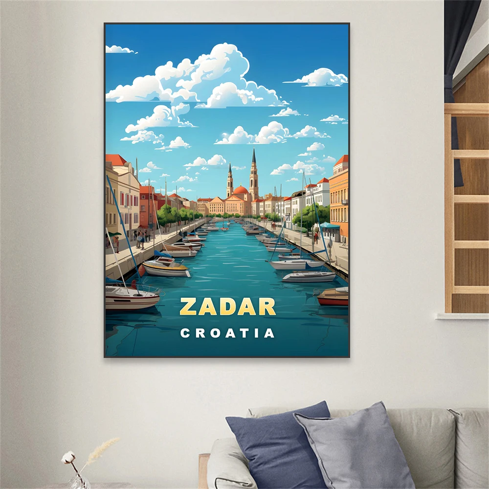 السفر المشارك للديكور المنزل ، الرجعية جدار الفن يطبع ، الشمال قماش اللوحة ، خمر أوروبا والمدن ، الشفق المشهد يطبع