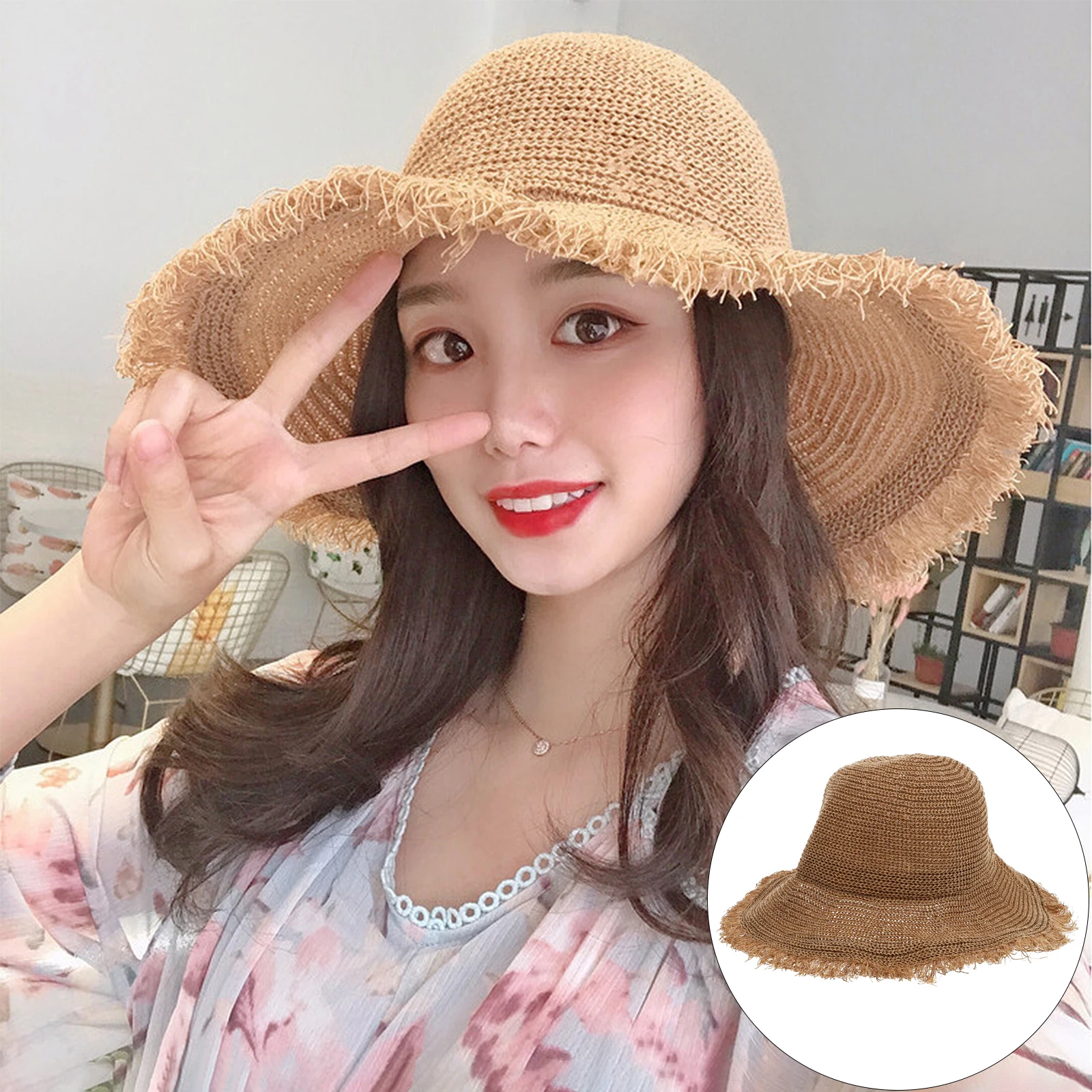 

Шляпа от солнца с большими полями, дышащая соломенная шляпа с широким козырьком, складная летняя женская и мужская защита от солнца, пляжный сад, вечеринка, кемпинг, пеший туризм, подарок