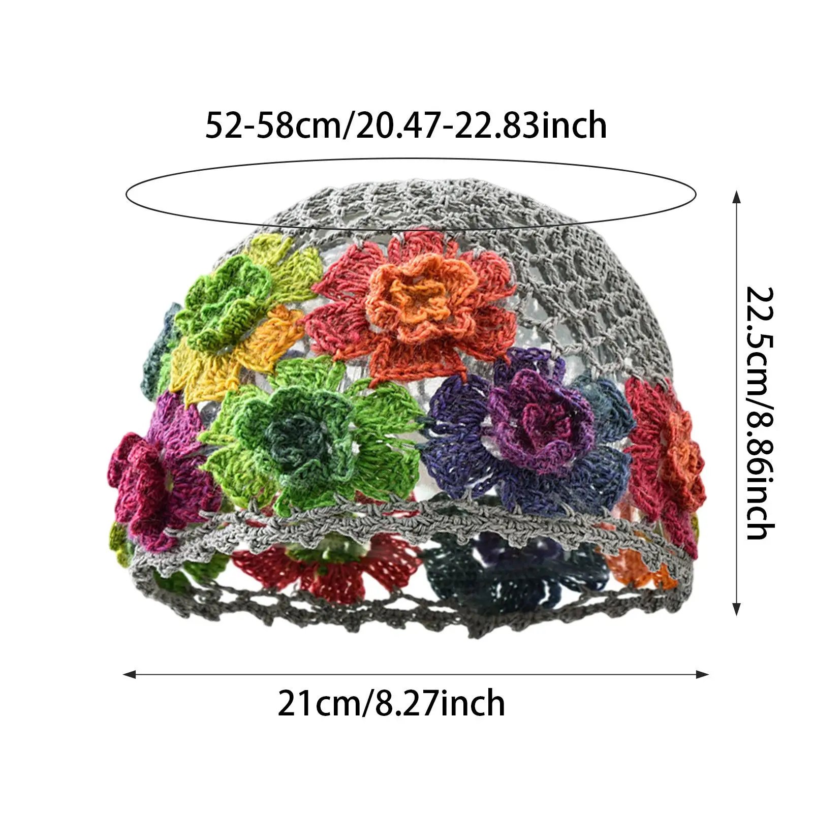 قبعة كروشيه على شكل زهرة خفيفة الوزن ومريحة على شكل زهور لمواعدة الشاطئ