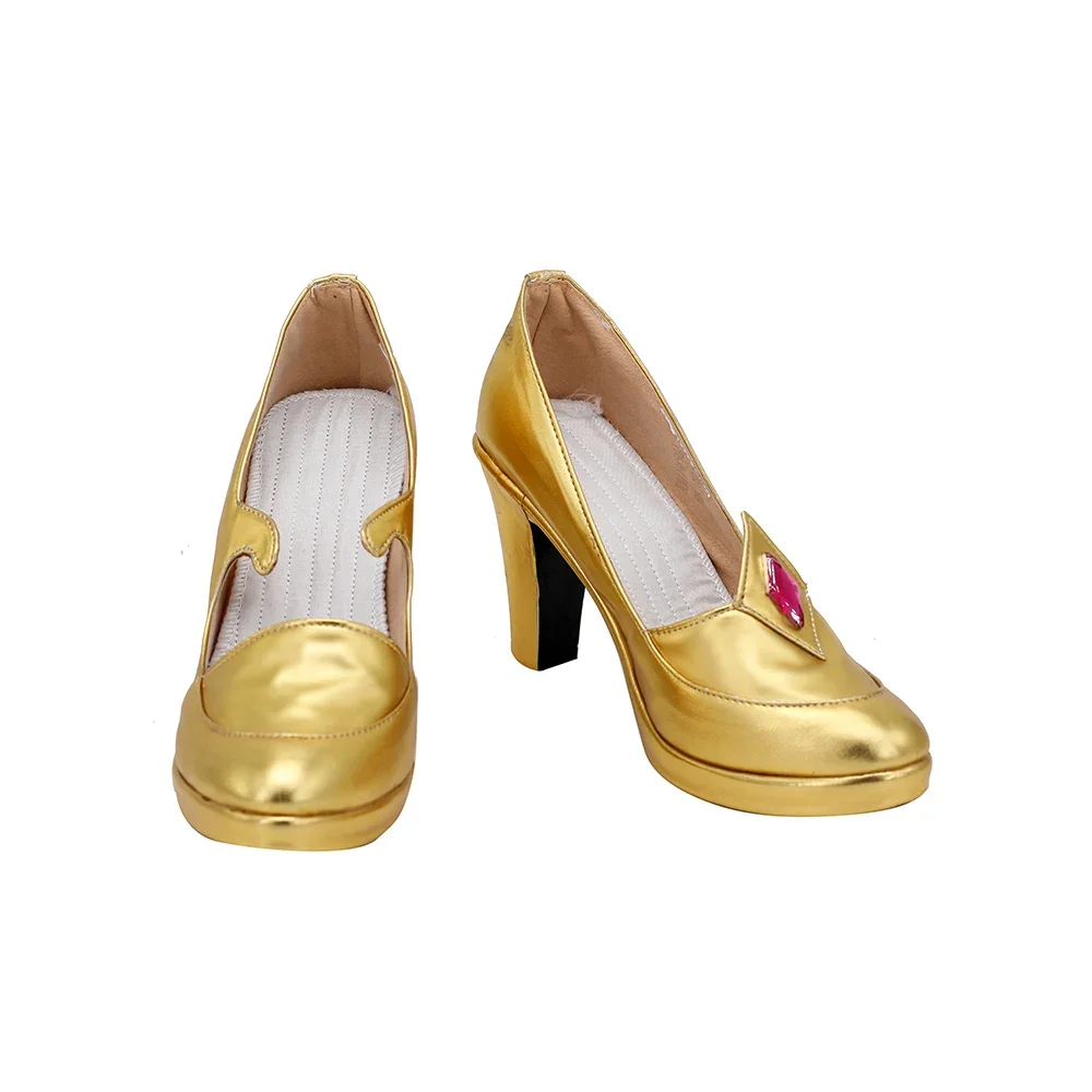 Genshin Impact Mona Megistus Cosplay Shoes Mona Heel Golden Shoes Cosplay Custom Made Any Size