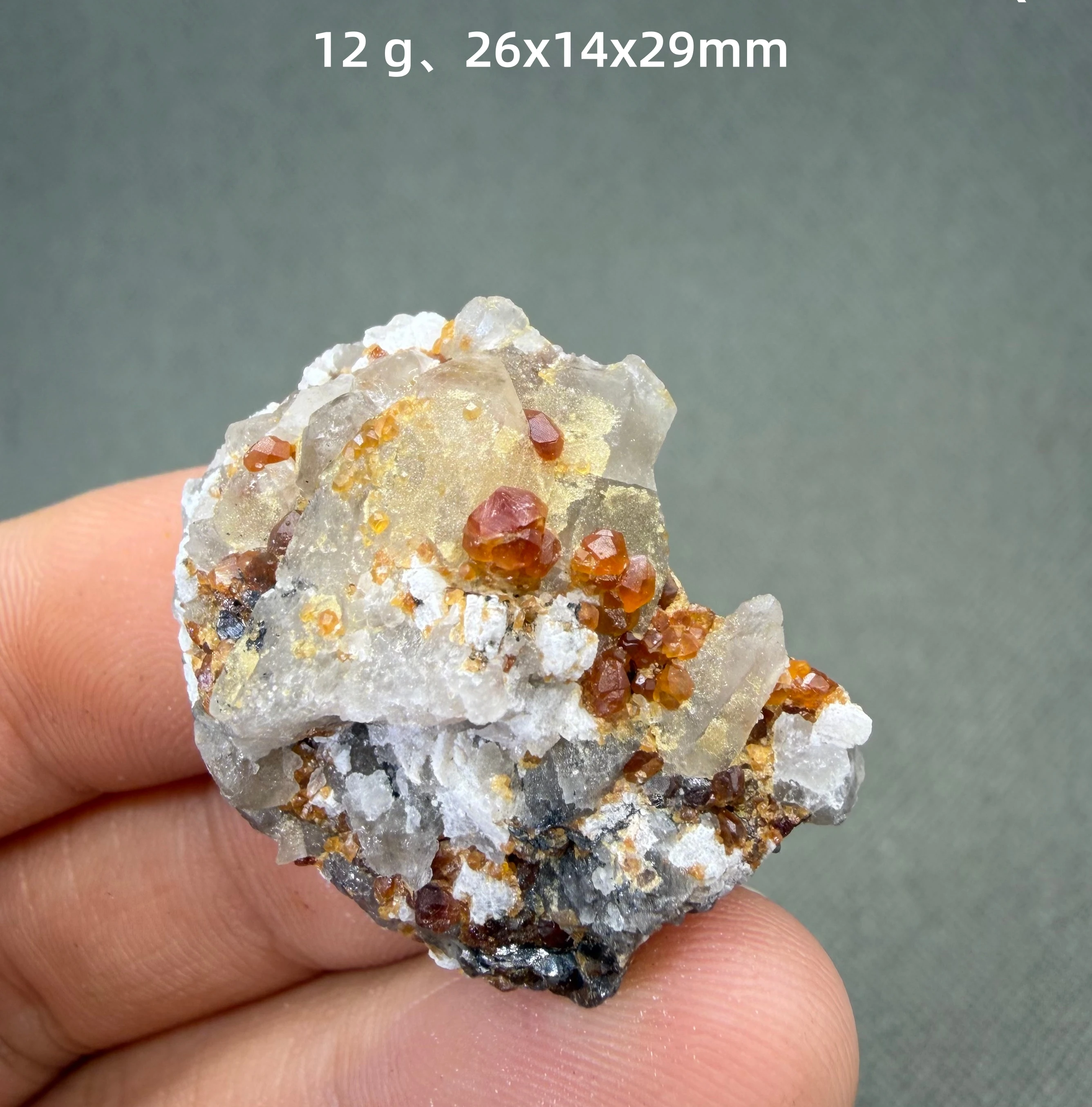 Natural Garnet and Quartz Intergrown Alternating Layers Crystal Cluster Home Decor