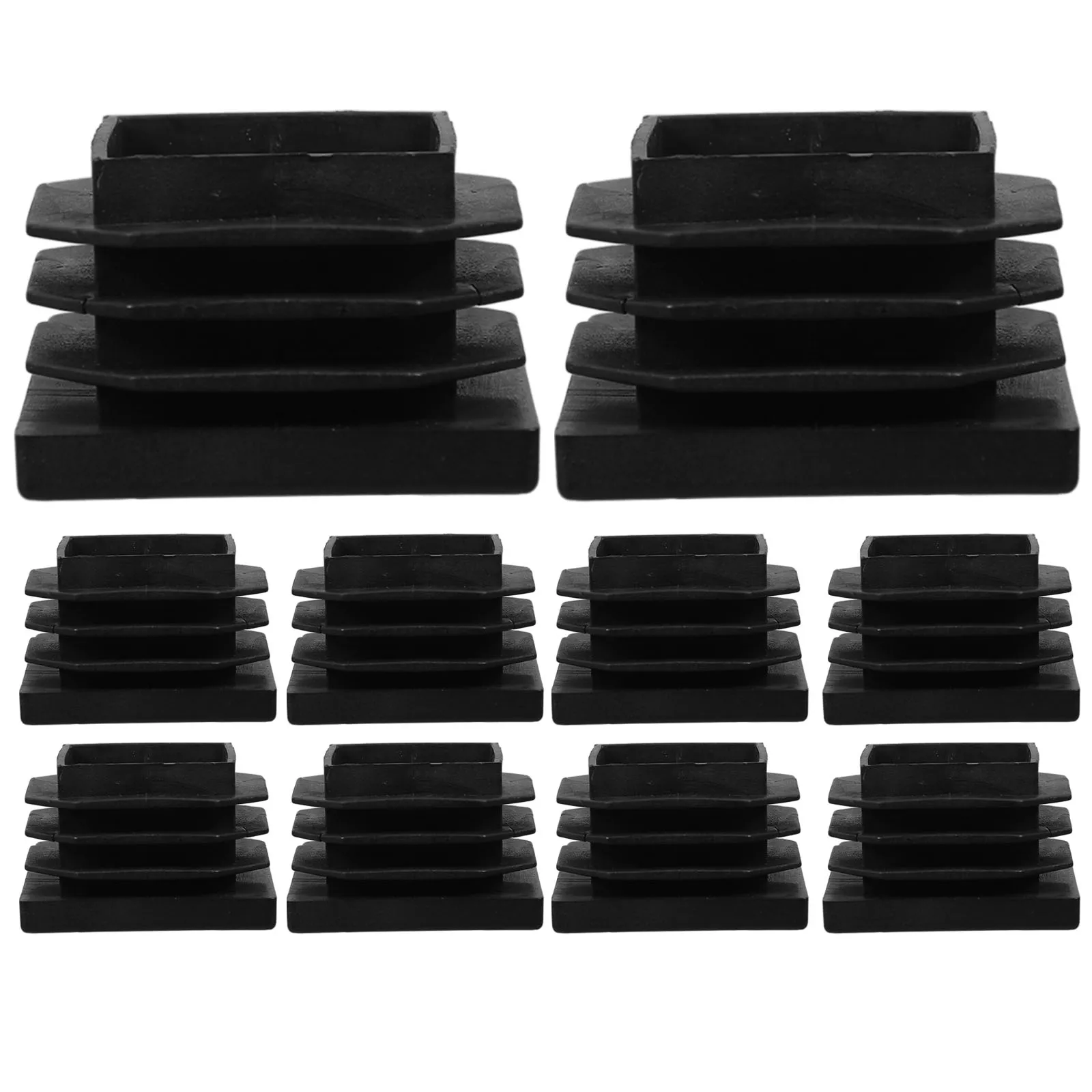 

10pcs Furniture Foot Caps Black Plastic End Caps for Metal Tubing Floor Protectors Chair Leg Pads Furniture Moving Coasters