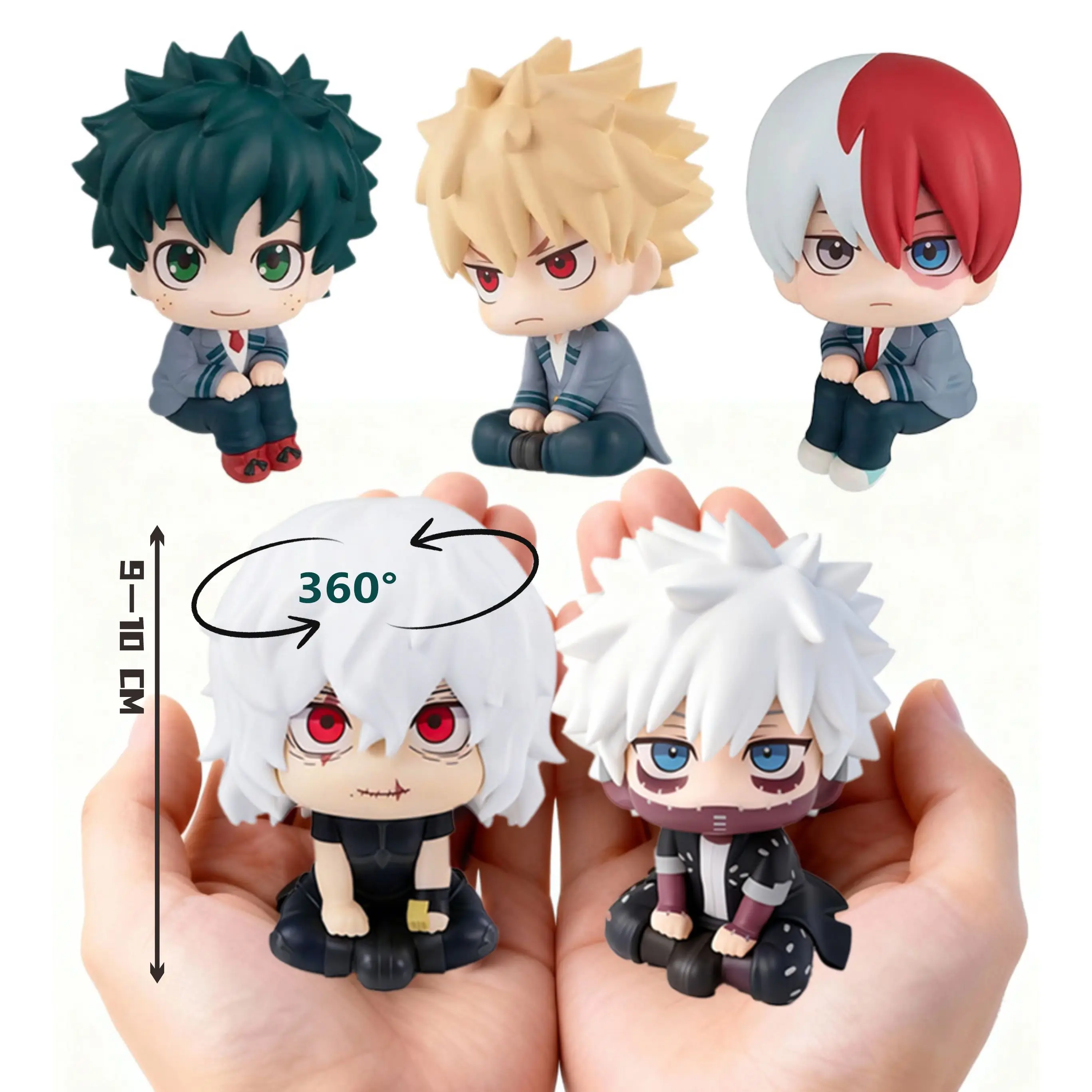 PVC |    (MHA): Tomura Shigaraki / Izuku Midoriya / Katsuki Bakugo My Hero Academia Simpatica statuetta in PVC Chibi |   Giocattolo da collezione