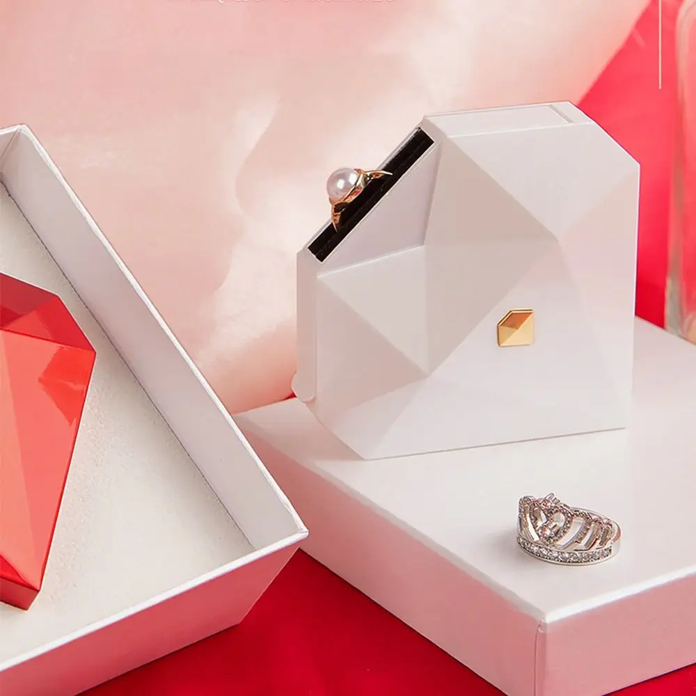New Heart Shaped Diamond Ring Box Automatic Proposal Surprise Ring Box Jewelry Storage Display Box For Girl Wedding