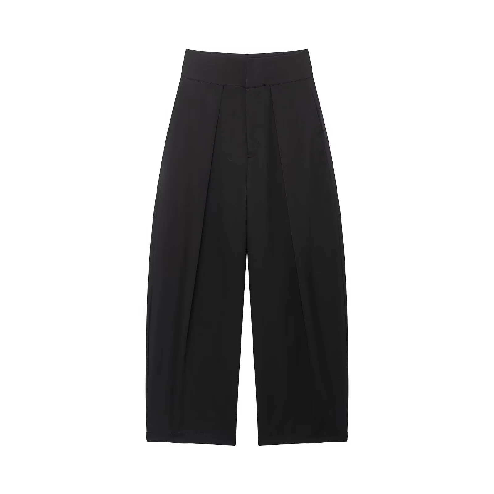 Pantaloni stile palloncino pieghettati a vita alta larghi versatili semplici alla moda casual delle nuove donne invernali 2025