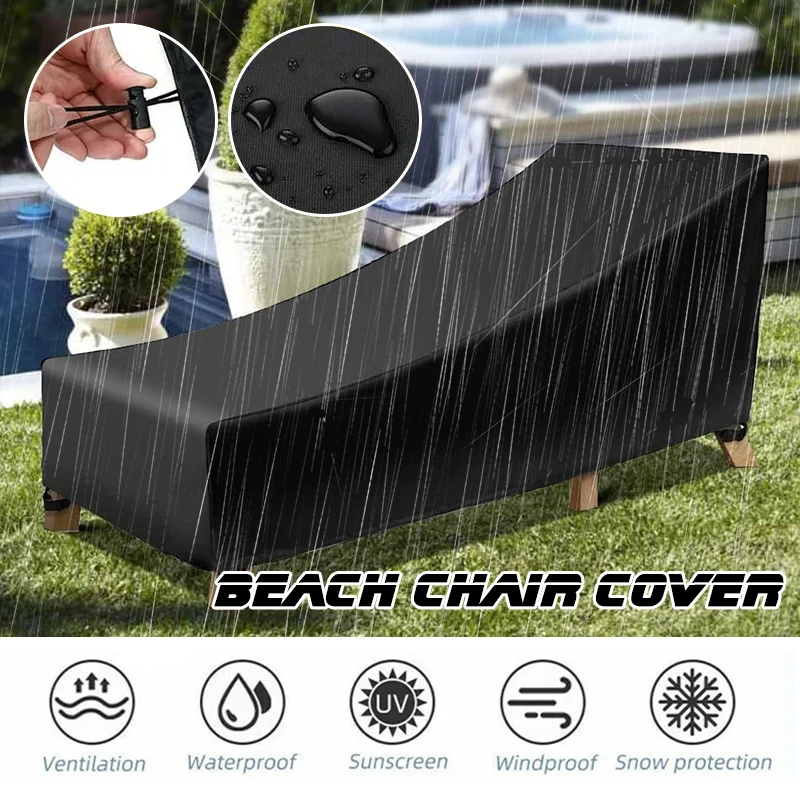 Waterproof Oxford Outdoor Garden Beach Lounge Chair Cover Patio Sunbed Lounger Furniture Dust Cover Recliner Protective Cover