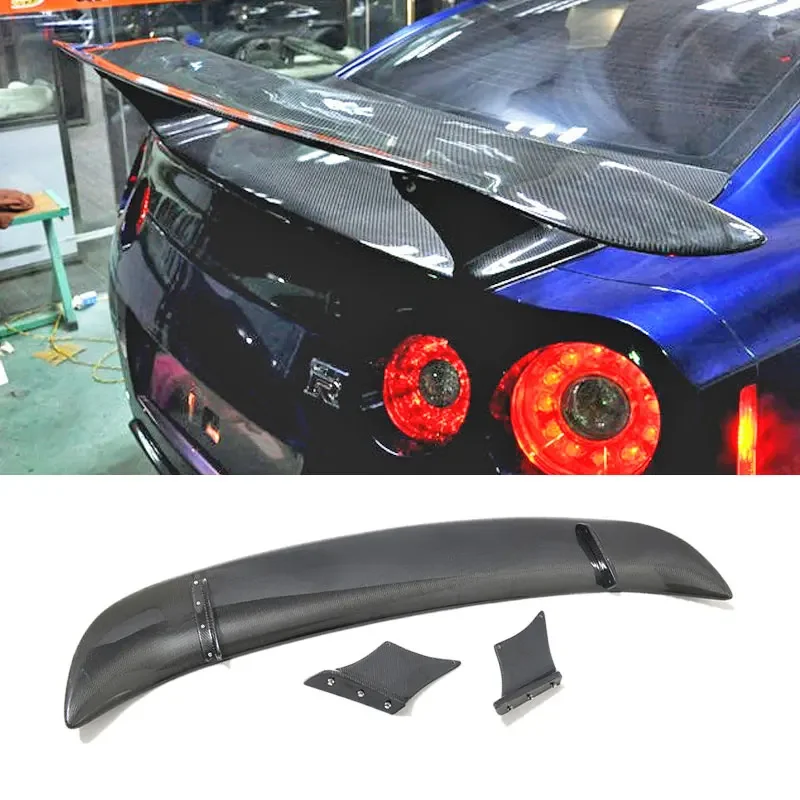 For Nissan GTR35 true carbon fiber Esprit style & VC style & Nismo style & varis style modified wide body tail spoiler Top wing