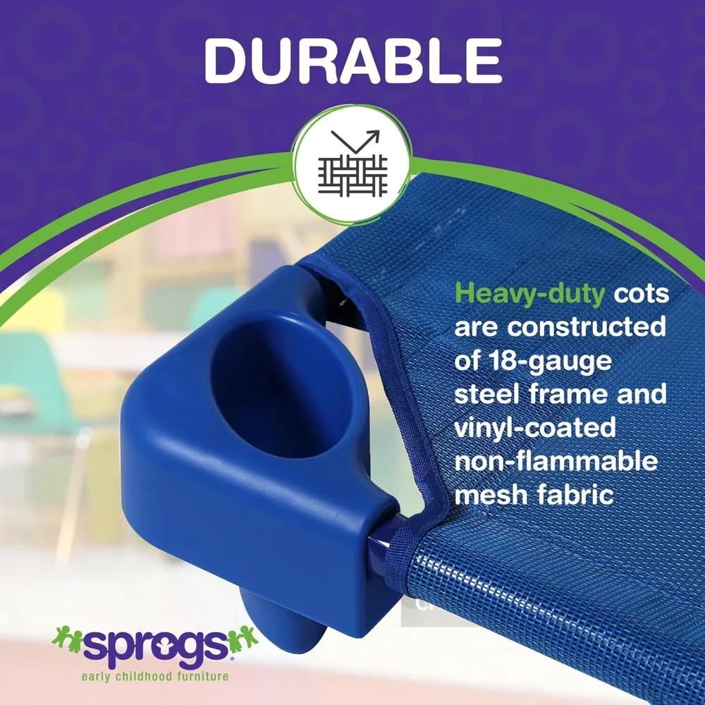 Durable Stackable Standard 52L Cots for Daycare, Preschool Classroom Sleep Cots for Children and Toddlers