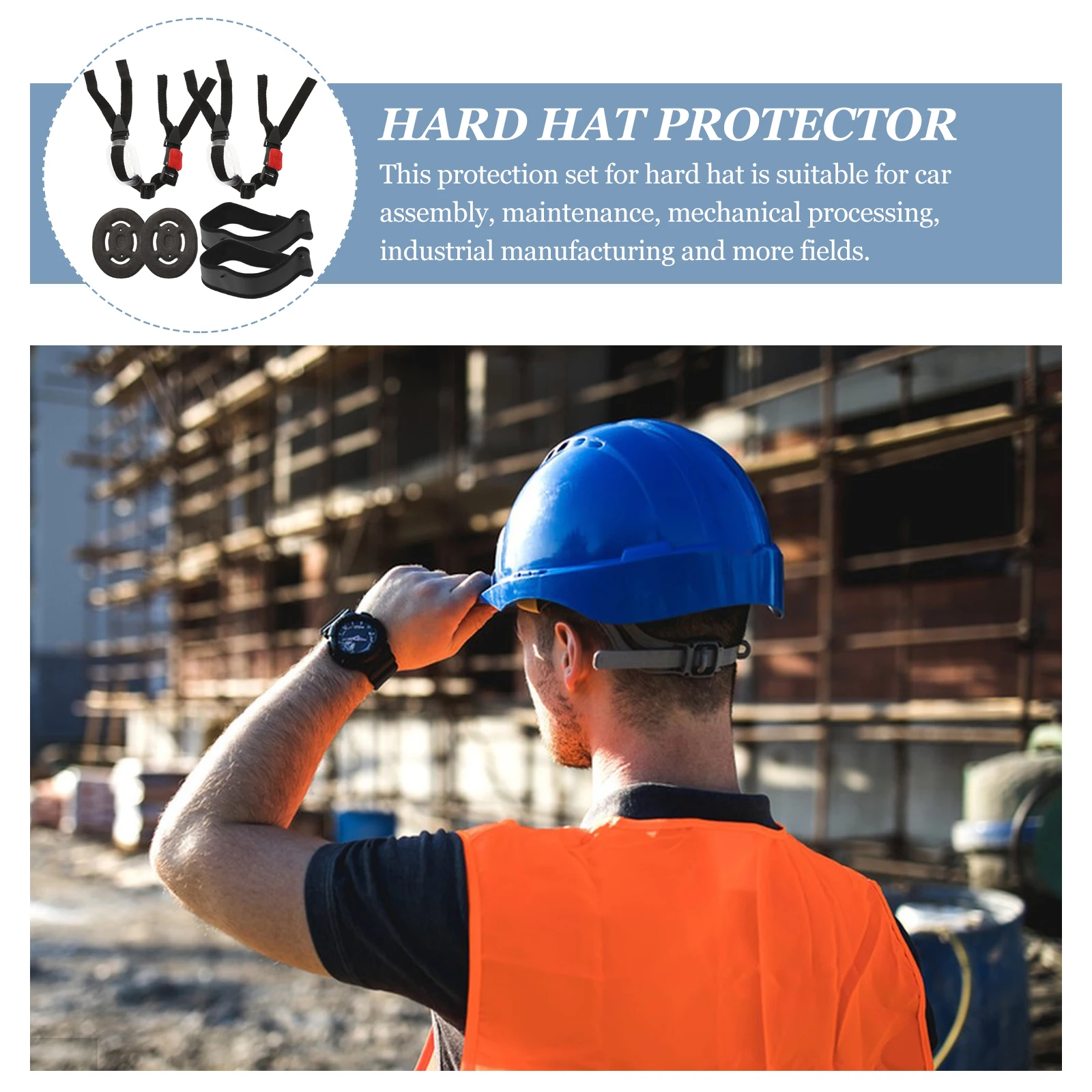 

2 set Liner Insert Sponge Chin Strap Abs Durable Impact Resistant Industrial Construction Protective Gear Liners For