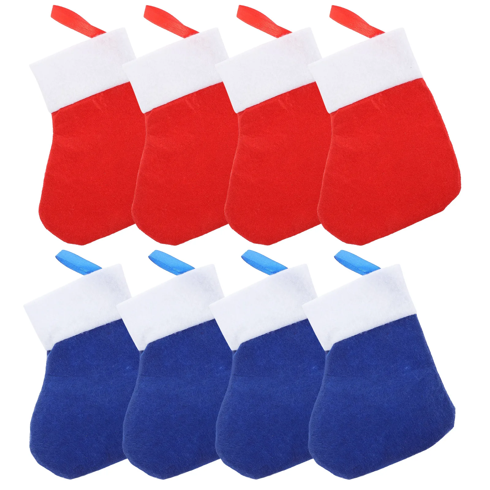 

8pcs Christmas Stockings Cutlery Sock Set Silverware Holder Xmas Tree Ornament Dinner Tableware Cover