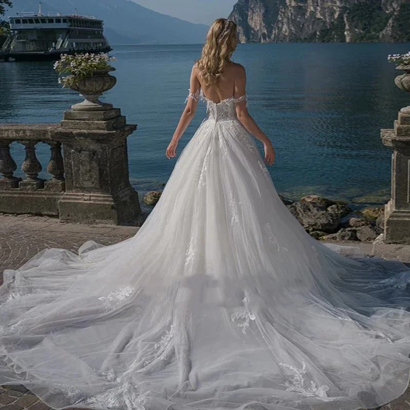 Flavinke personalizado clásico sixy Vestido De Novia Organza Vestido De baile cuello barco sin mangas botón vestidos De Novia Vestido De Novia ﻿