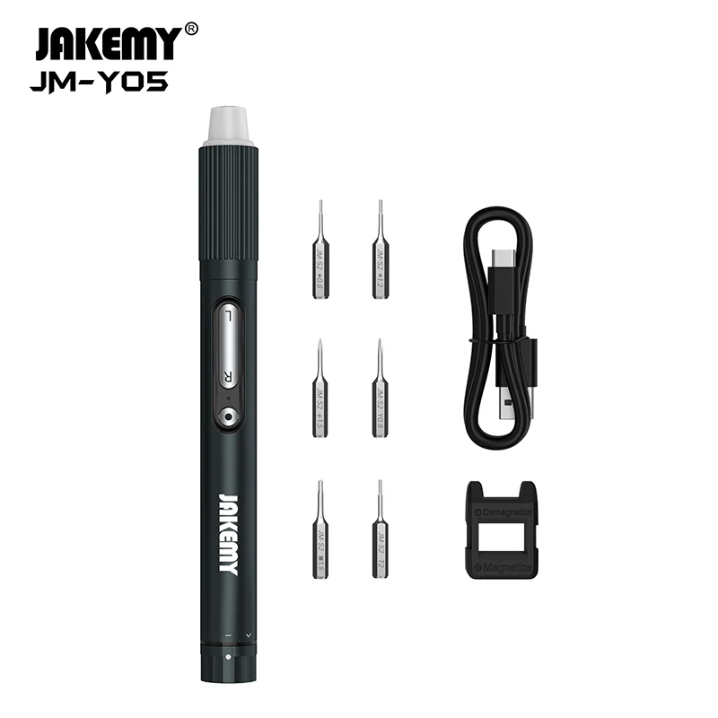 

JAKEMY JM-Y05 Precision 9 in 1 Dual Dynamics Electric Screwdriver S-2 Steel Screwdriver Bits LED Shadowless Light Screwdriver