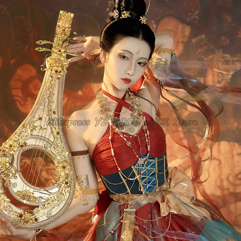 Original Design Lolita Yang Yuhuan Pipa Cosplay Accessories Chinese Style Exotic COS Piano Photo Props Halloween