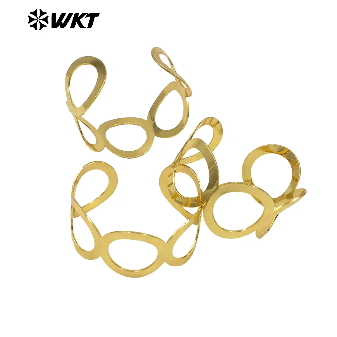 WT-B669 Fashionable Pattern Hollowed Out Large Loop Bracelet For Women Fine Cuff Bangle Daily Decorated