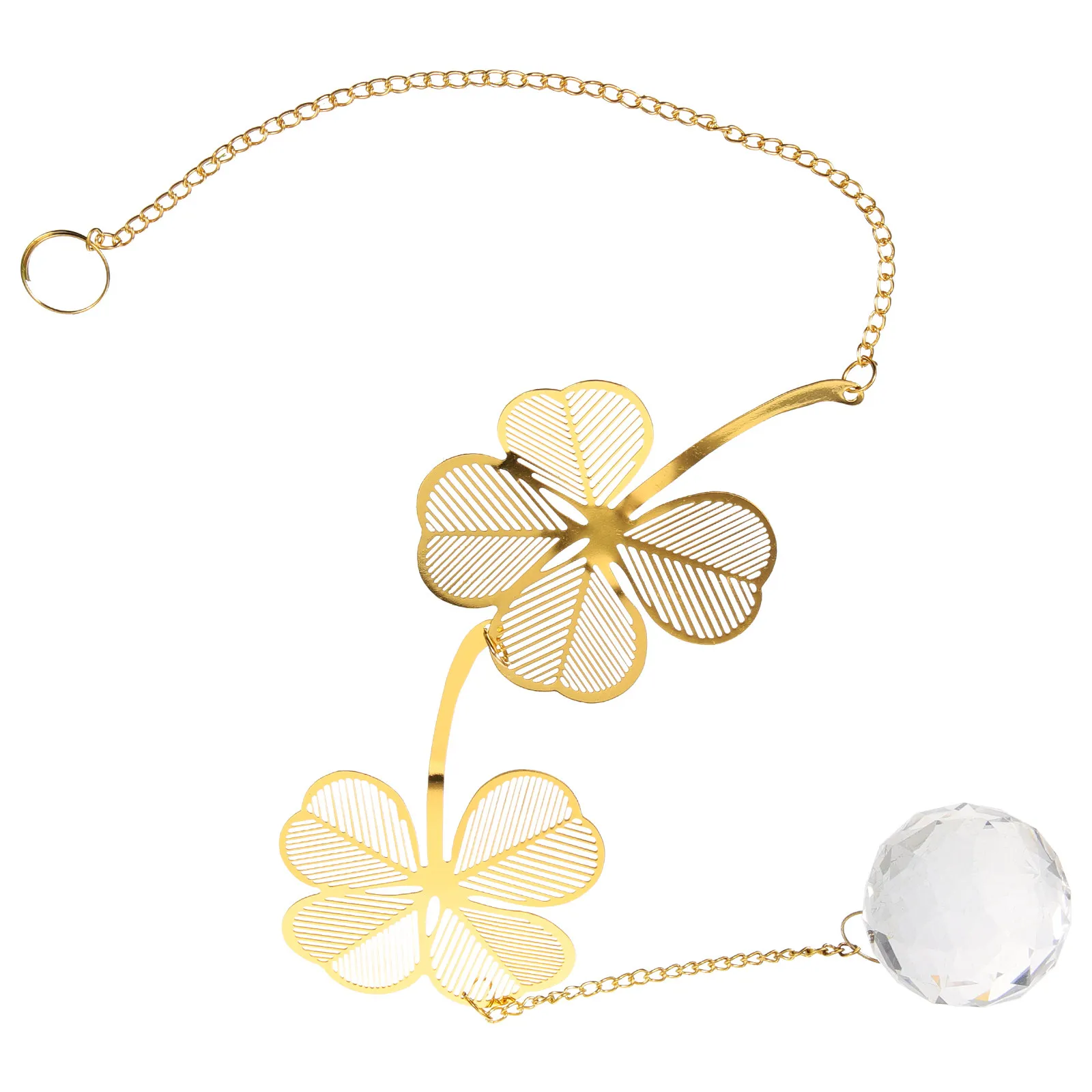 Delicate Crystal Clover Pendant Handcrafted Hanging Ornament for Windows Walls Curtains Home Decor Crystal Hanging Adornment