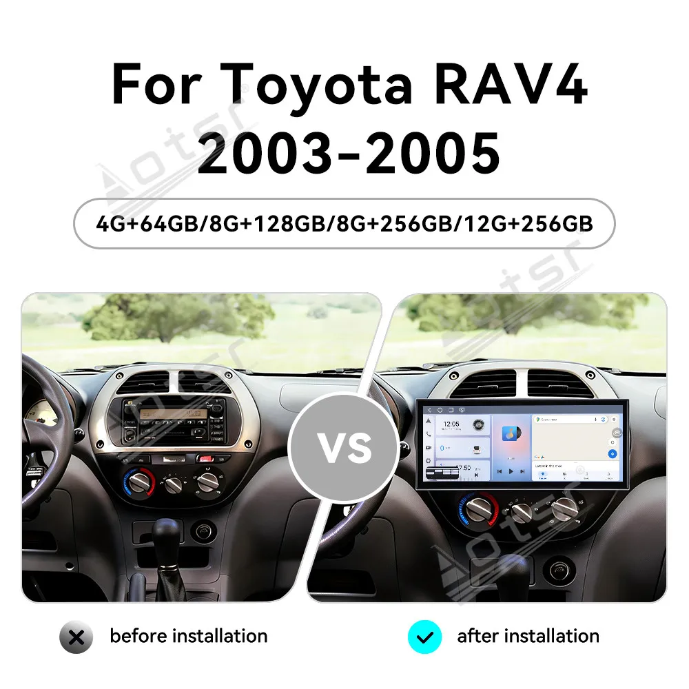 For Toyota RAV4 2003-2005 Android 15 15.8'' HD Car Radio Car Multimedia Video Player GPS Navigation Carplay Unit DSP BT WIFI