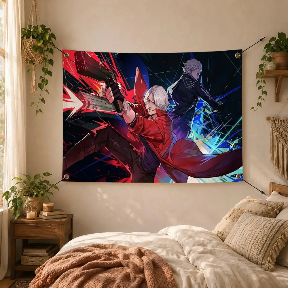 Game Action D-Devil May Cry Flags Decorative Flag Banner for Outdoor Garden Yard Camping Party Home Wall Hanging Decor