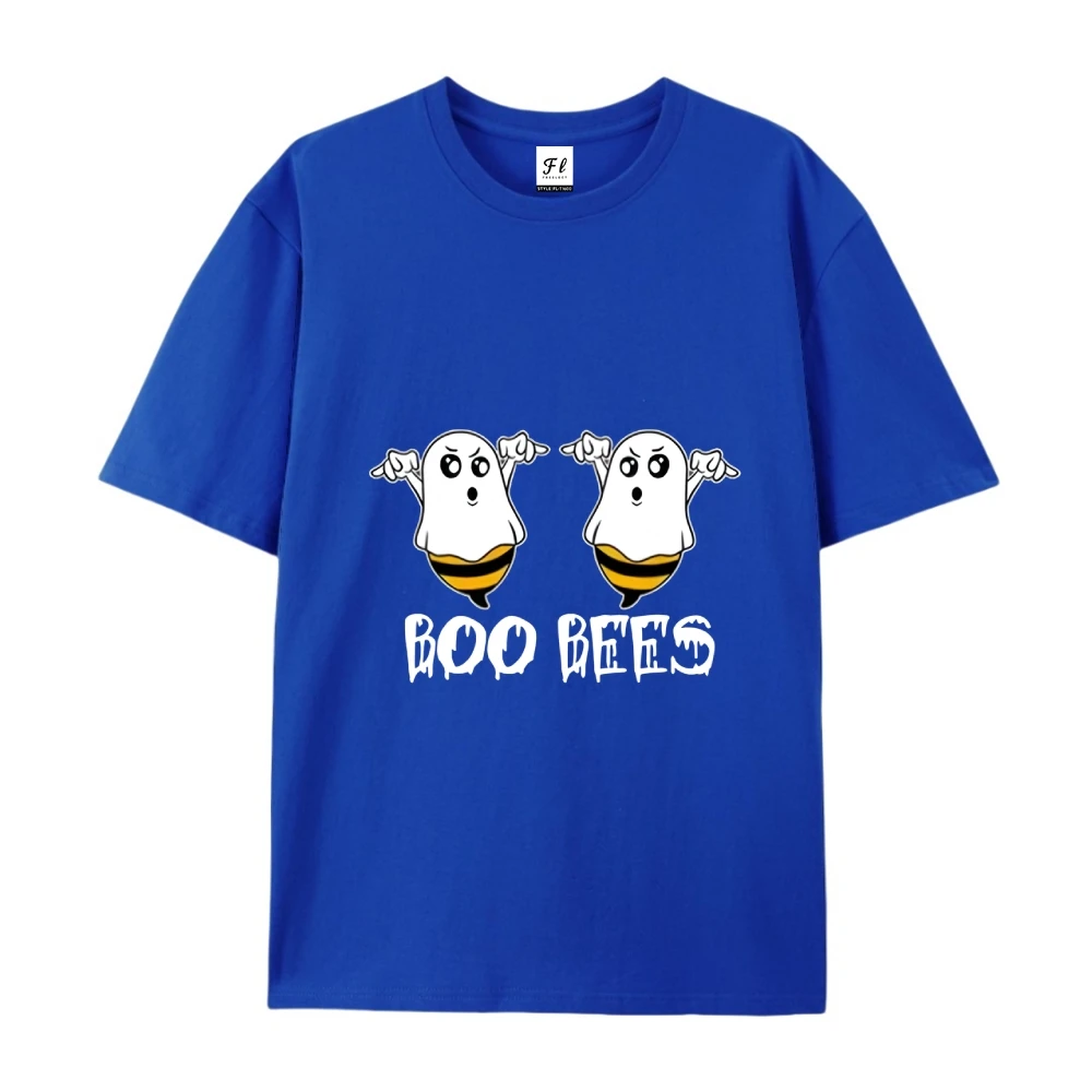 Śmieszna koszulka z grafiką pszczoły Boo, codzienna koszulka z krótkim rękawem i okrągłym dekoltem na Halloween, prezent dla dzieci, dla niego, dla niej, odzież z motywem Halloween.
