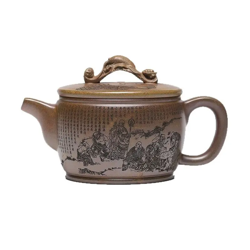 Yixing Zisha Original Mineral Agarwood Clay Capacity Guan Zai Large Han Tile 630Ml Handmade Kung Fu Teapot Tea Set