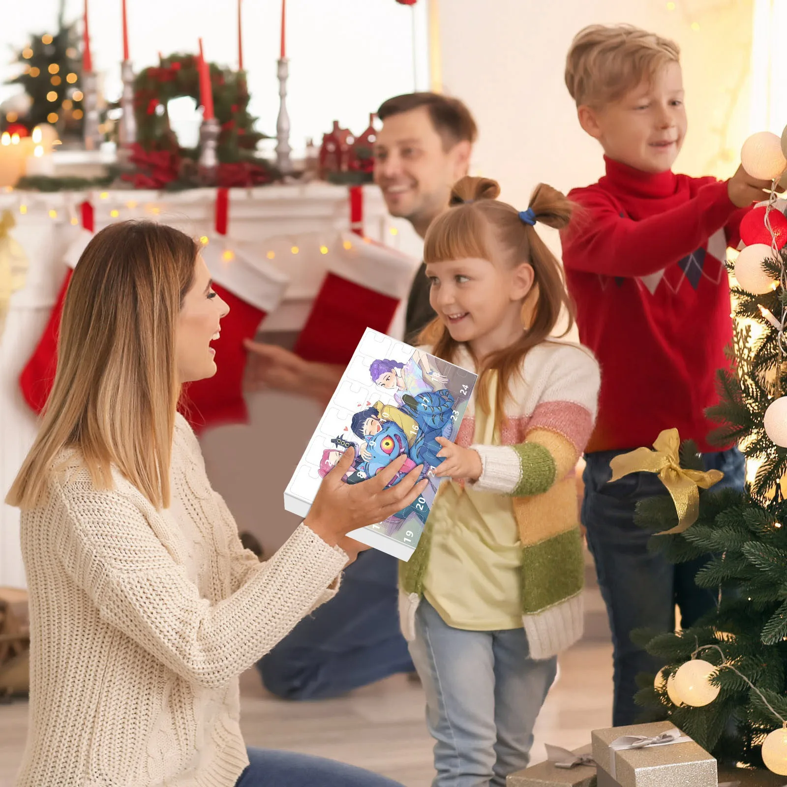 Kpop Demon Hunters Christmas Blind Box 24pc Advent Calendar Surprise Blind Boxes  Rumi Mira Zoey Jinu Keychain Christmas Gifts