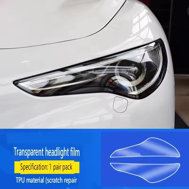 Car Front Headlamp Film for Alfa Romeo Giulia Stelvio Tpu Transparent Protective Film Exterior Headlight Trim Strip Car Sticker